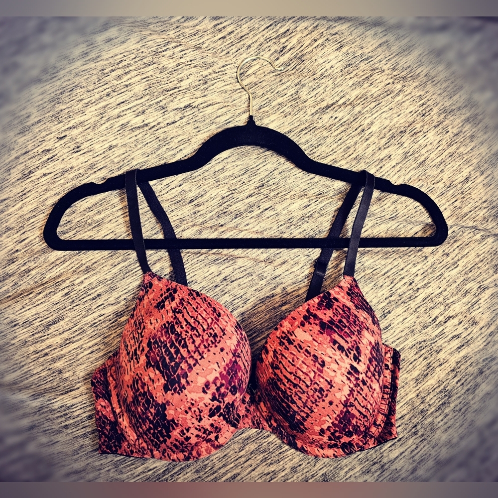 NWOT PINK Wear Everywhere Snake Print Push-Up Bra